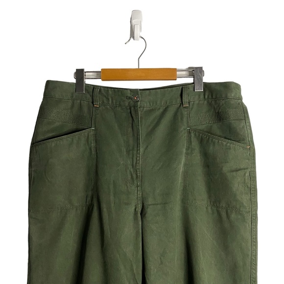 White Stuff Women's Green High Waisted Wide Leg Pants - Picture 2 of 8